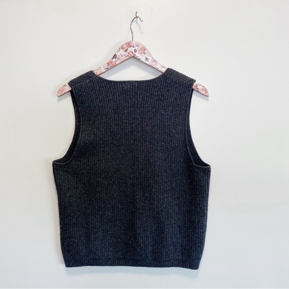 KNIX Dark Gray Wool Blend Sweater Vest Tank Women’s XL Ribbed Knit - Picture 6 of 6